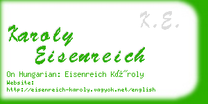 karoly eisenreich business card